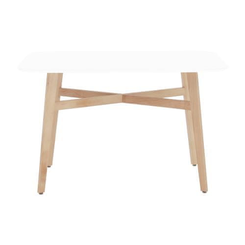 KONDELA Jedálenský stôl biela, prírodná 120x80 cm CYRUS 2 NEW